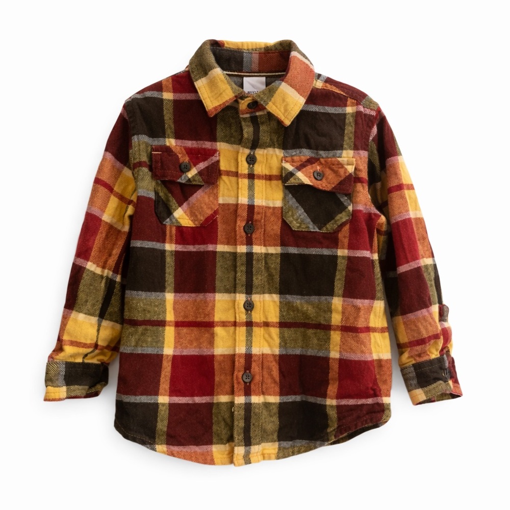 Janie and Jack Multicolor Plaid Button Down Shirt
